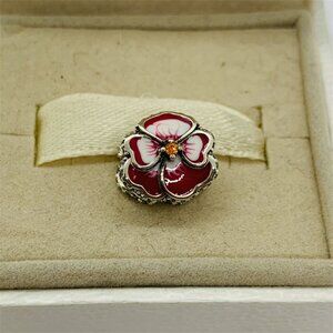🔥🔥Pandora Pink Pansy Flower Charm Sterling Silver Charm